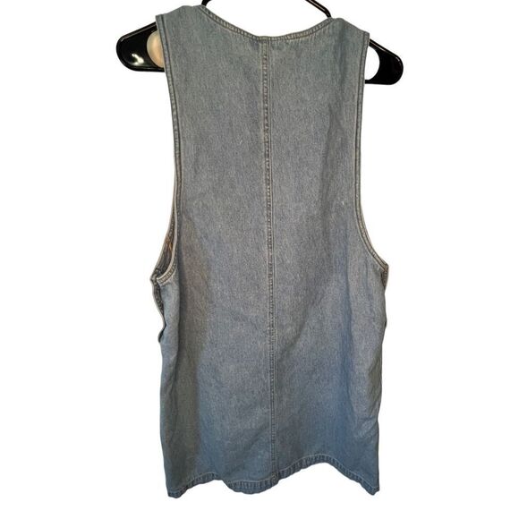 Vintage Fads Denim Button Closure Sleeveless Dress - Picture 4 of 4